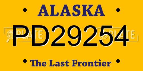 PD29254 Alaska License Plate
