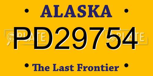 PD29754 Alaska License Plate