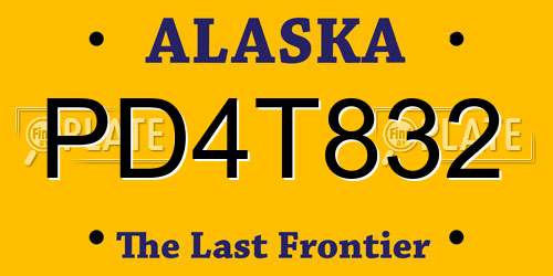 PD4T832 Alaska License Plate