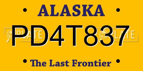 PD4T837 Alaska License Plate