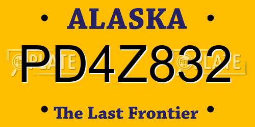 PD4Z832 Alaska License Plate