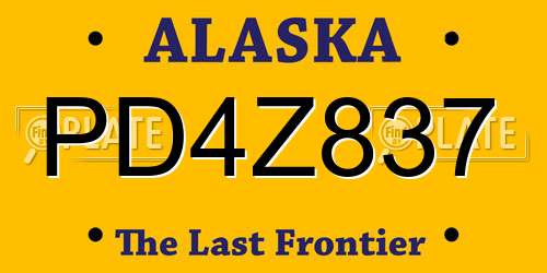 PD4Z837 Alaska License Plate