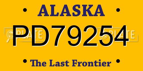 PD79254 Alaska License Plate