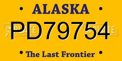 PD79754 Alaska License Plate