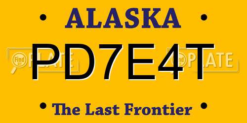 PD7E4T Alaska License Plate