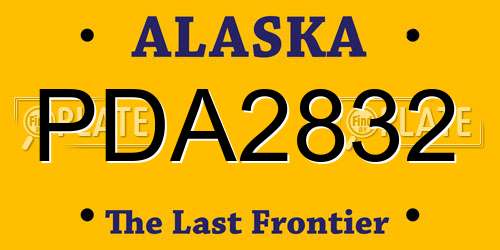 PDA2832 Alaska License Plate
