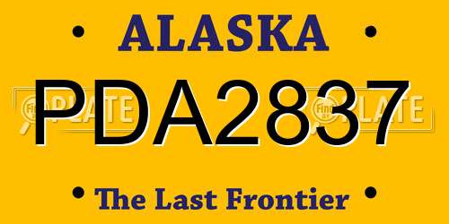 PDA2837 Alaska License Plate