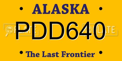 PDD640 Alaska License Plate