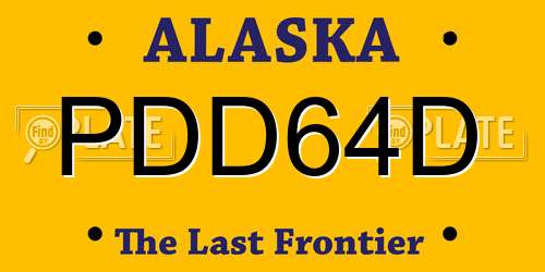 PDD64D Alaska License Plate