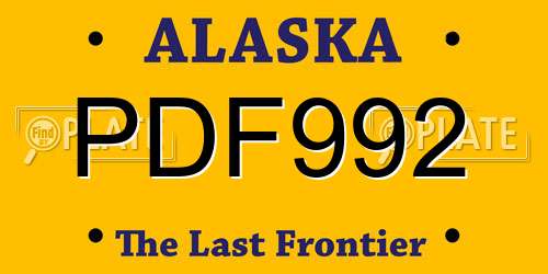PDF992 Alaska License Plate