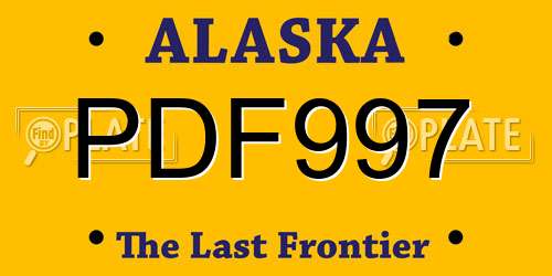 PDF997 Alaska License Plate
