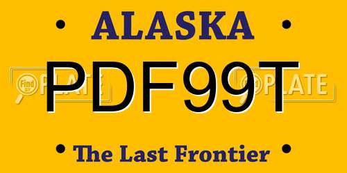 PDF99T Alaska License Plate