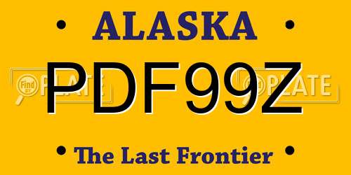 PDF99Z Alaska License Plate