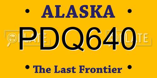 PDQ640 Alaska License Plate
