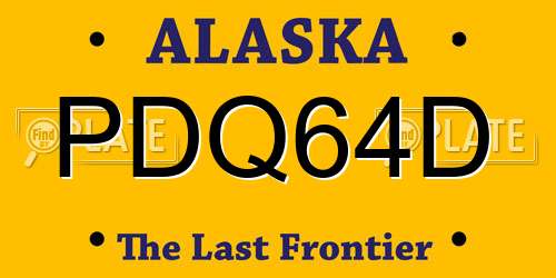 PDQ64D Alaska License Plate