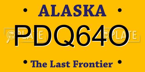 PDQ64O Alaska License Plate