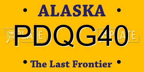 PDQG40 Alaska License Plate