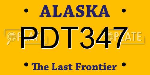 PDT347 Alaska License Plate