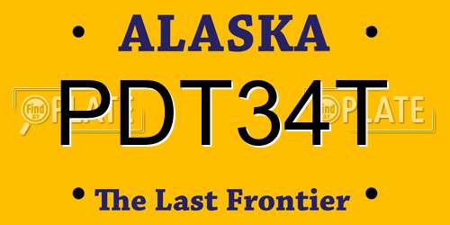 PDT34T Alaska License Plate