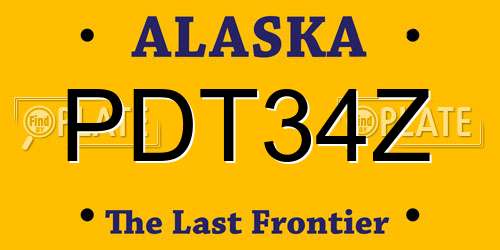 PDT34Z Alaska License Plate