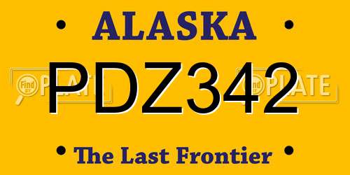PDZ342 Alaska License Plate