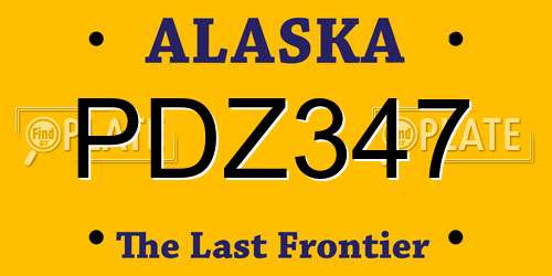 PDZ347 Alaska License Plate