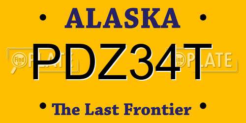 PDZ34T Alaska License Plate