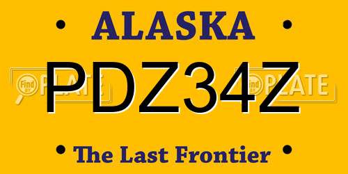 PDZ34Z Alaska License Plate