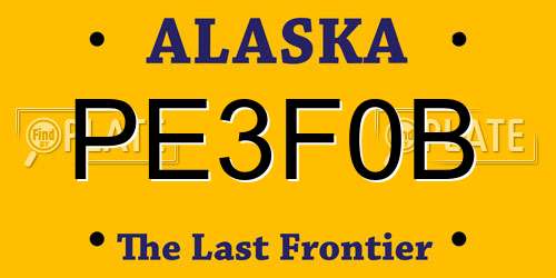 PE3F0B Alaska License Plate