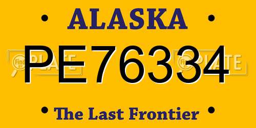PE76334 Alaska License Plate