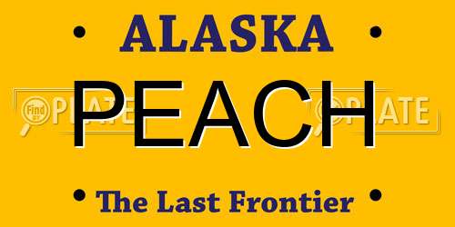 PEACH Alaska License Plate