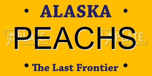 PEACHS Alaska License Plate