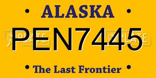 PEN7445 Alaska License Plate