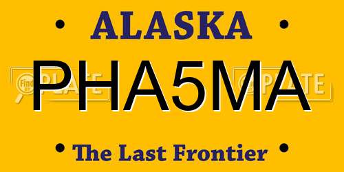 PHA5MA Alaska License Plate