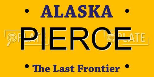 PIERCE Alaska License Plate
