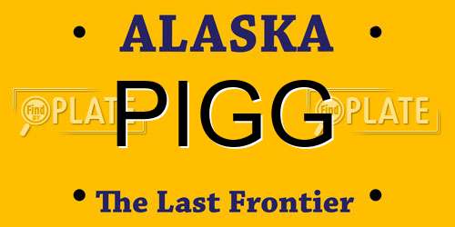PIGG Alaska License Plate