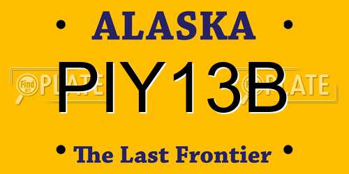 PIY13B Alaska License Plate
