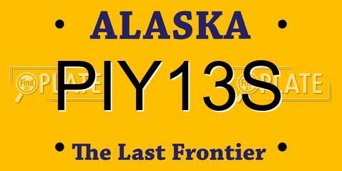 PIY13S Alaska License Plate