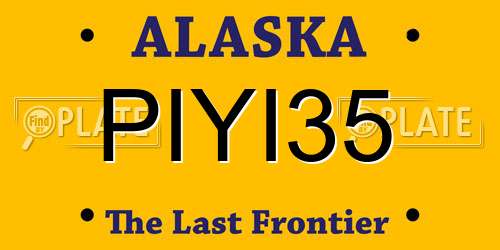 PIYI35 Alaska License Plate