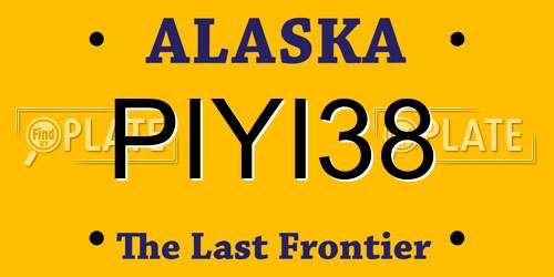 PIYI38 Alaska License Plate