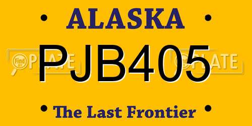 PJB405 Alaska License Plate