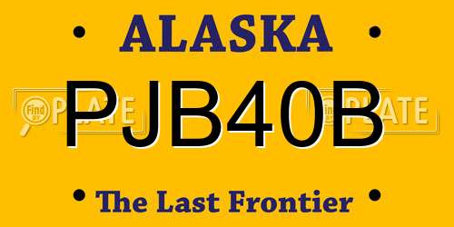 PJB40B Alaska License Plate
