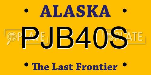 PJB40S Alaska License Plate