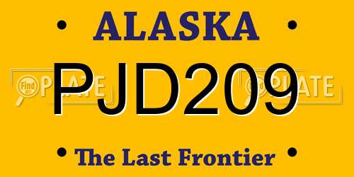 PJD209 Alaska License Plate