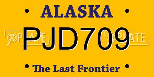 PJD709 Alaska License Plate