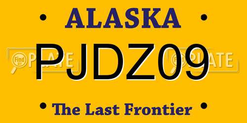 PJDZ09 Alaska License Plate