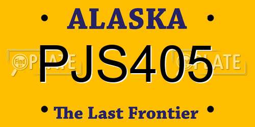 PJS405 Alaska License Plate