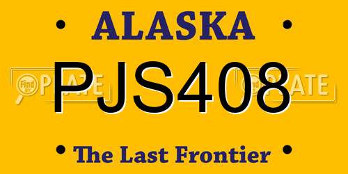 PJS408 Alaska License Plate