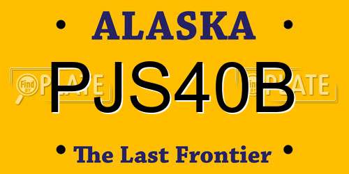 PJS40B Alaska License Plate