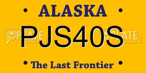 PJS40S Alaska License Plate